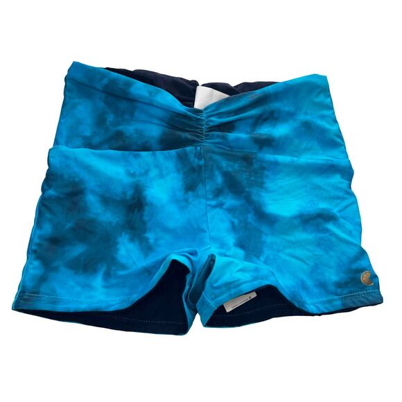 Citrus Reversible Swim Booty Shorts Size XS NWT Blue Shirred Ruched - Picture 2 of 8